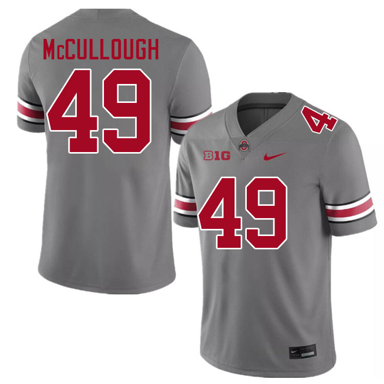 #49 Liam McCullough Ohio State Buckeyes Jerseys Football Stitched-Grey